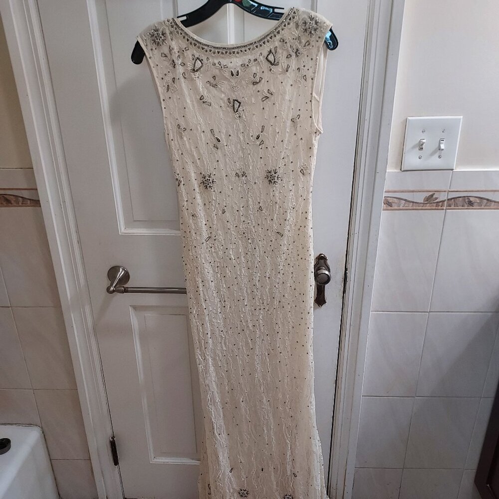 ALICE+OLIVIA CREAM WHITE PEARL BRIDAL WEDDING BEADED GOWN DRESS - Picture 1 of 12